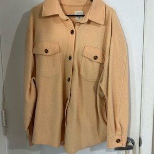 Women's light peach Button-Up Billabong fleece, size medium